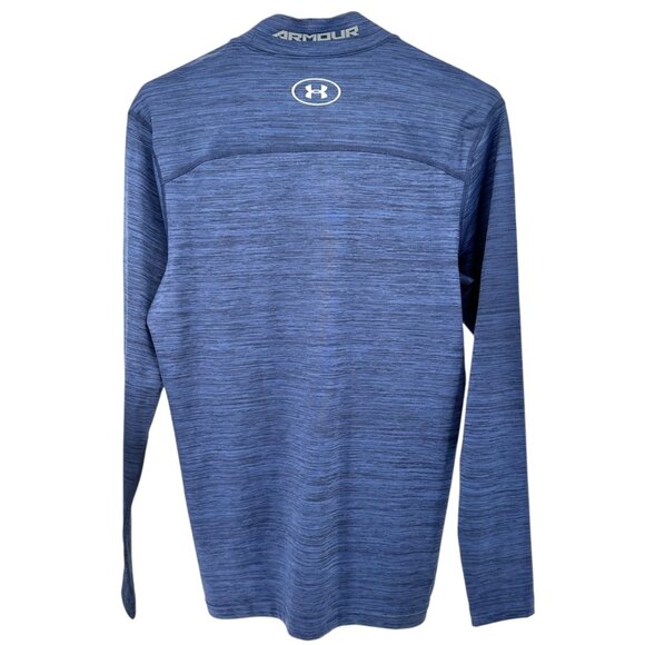 Under Armour Compression Shirt Mens L ColdGear LS Blue Athletic Wear Hi Neck - Picture 2 of 7